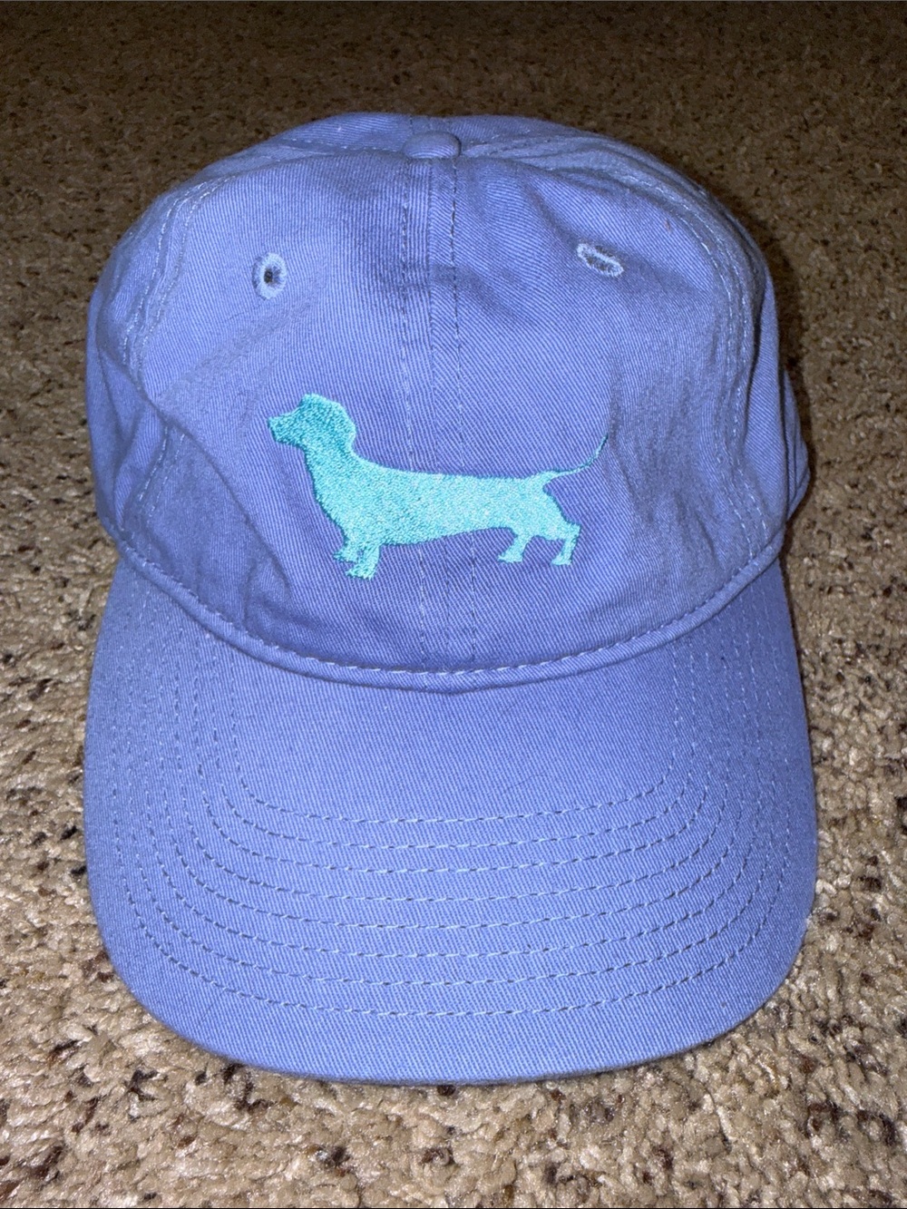 Pet Dog Baseball Cap with Dachshund Embroidery - Light Blue